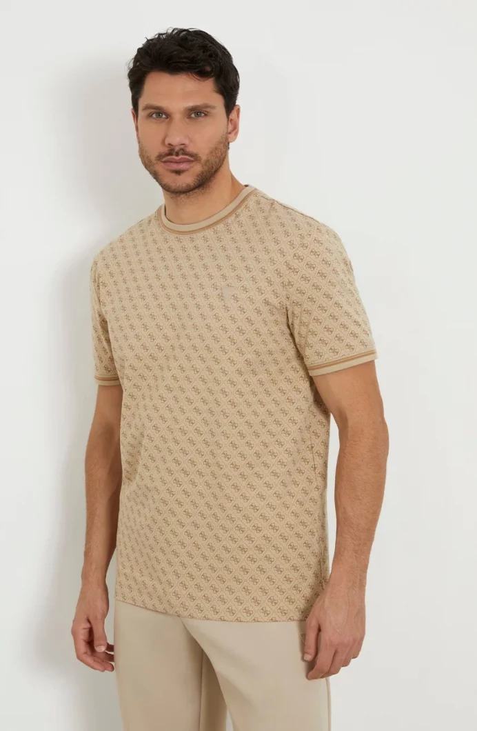 Guess Marshall Erkek Bej Aktif Regular Fit T-Shirt Z2YI05J1314-P13W