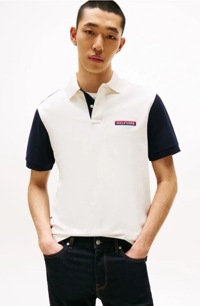 Tommy Hilfiger ARCHIVE COLORBLOCK POLO Erkek Beyaz T-shirt MW0MW405910FA