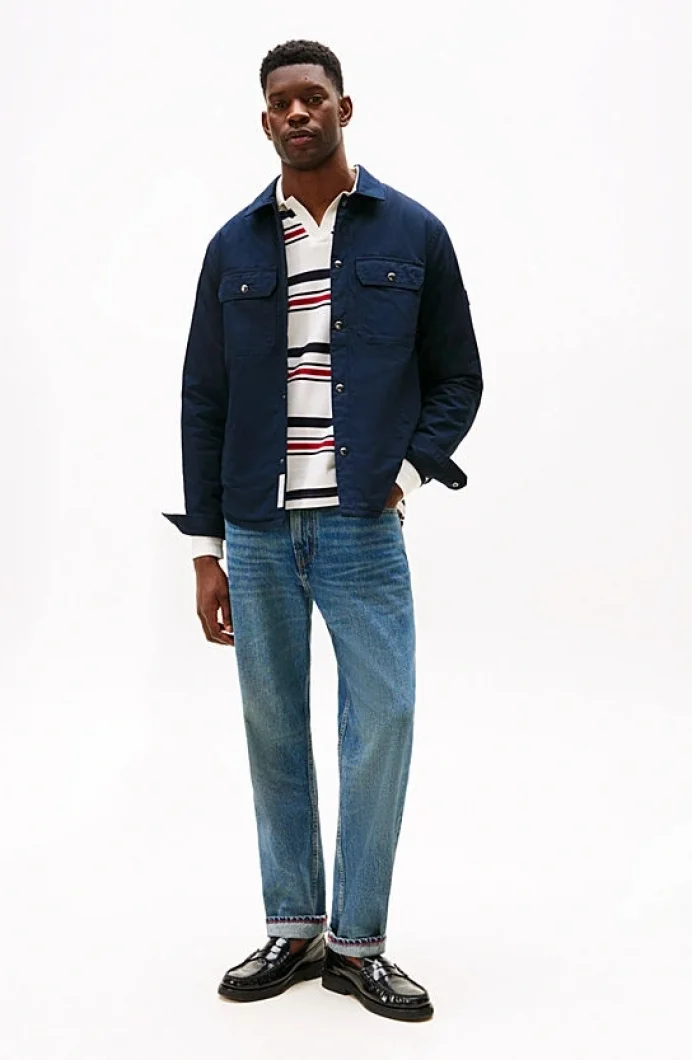 Tommy Hilfiger Dolgulu Gömlek Erkek Mavi Ceket MW0MW40611DW5