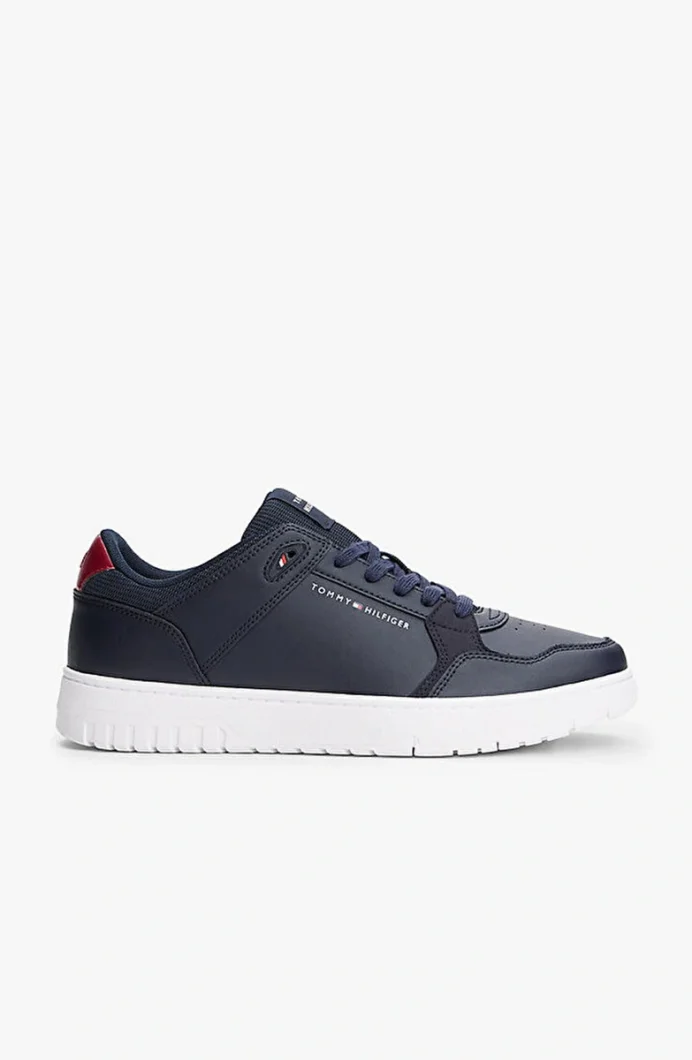 Tommy Hilfiger Erkek Basketbol Stili Deri Karışımlı Mavi Sneaker FM0FM05518DW5