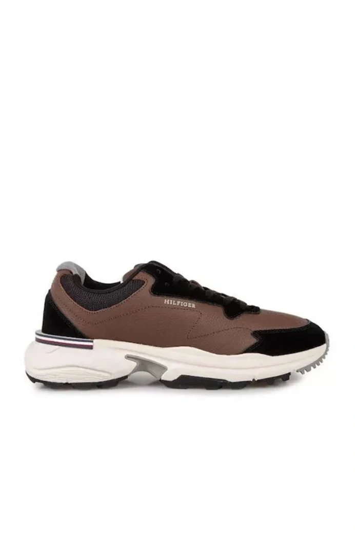 Tommy Hilfiger M RUNNER LTH MIX PREMIUM Erkek kahverengi Sneaker FM0FM05331GV0