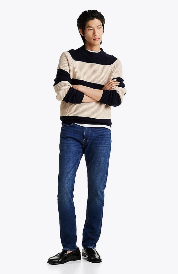 Tommy Hilfiger SLIM BLEECKER PSTR TEXAS INDIGO Erkek denim Jeans MW0MW378241AD