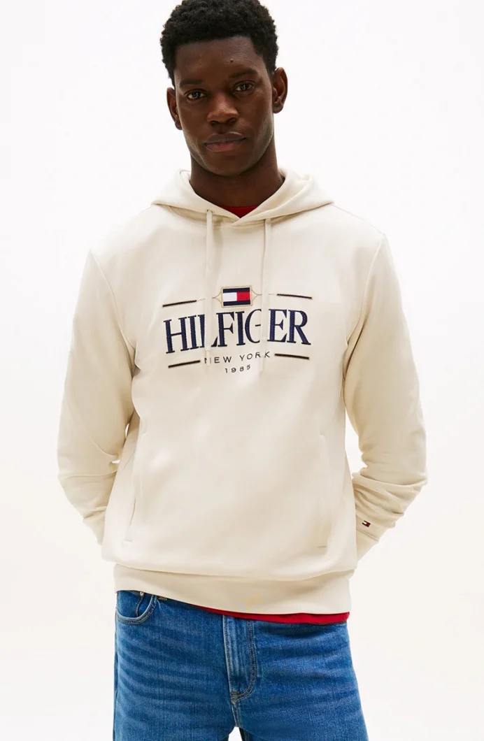 Tommy Hilfiger ICON HILFIGER HOODIE Erkek Bej Sweatshirt MW0MW39586ACG
