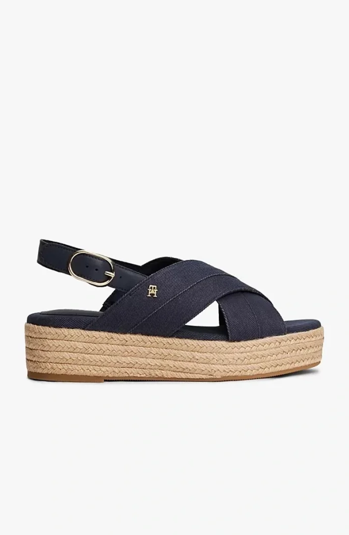 Tommy Hilfiger DENIM ESPADRILLE PLATFORM SANDAL Kadın  Sandalet FW0FW08669DW6