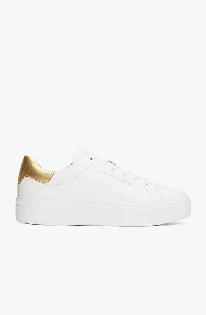 Tommy Hilfiger Kadın Klasik Platformlu Kort Tarzı Gold Sneaker FW0FW087560HT