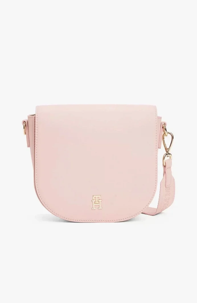 Tommy Hilfiger TH LOGOTAPE SADDLE BAG Kadın pembe Çapraz Çanta AW0AW17184TQN