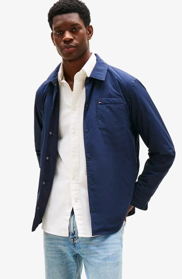 Tommy Hilfiger LW PACKABLE SHIRT JACKET Erkek lacivert Ceket MW0MW37629DW5