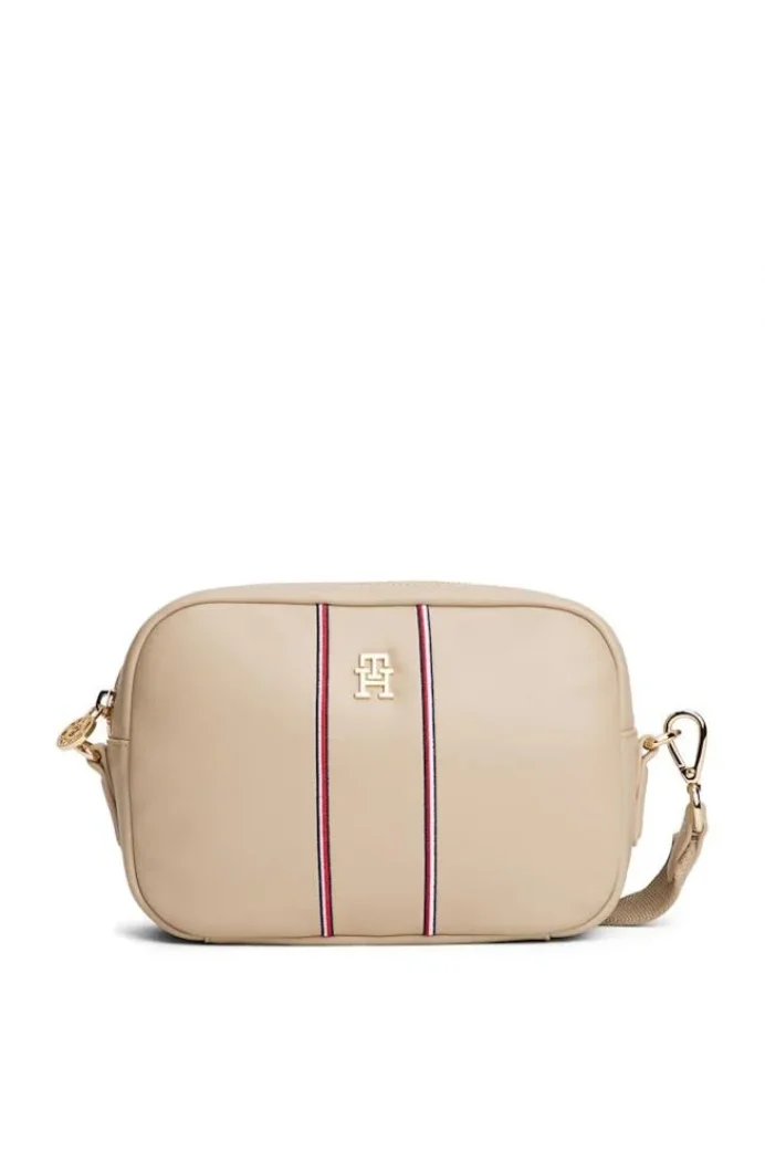 Tommy Hilfiger Popette Soft Kurumsal Kamera Kadın Bej Çanta AW0AW179970F4