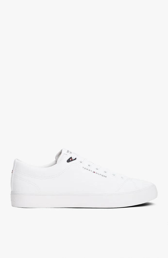 Tommy Hilfiger TH HI VULC CORE LOW LTH II ESS Erkek Beyaz Sneaker FM0FM05511YBS