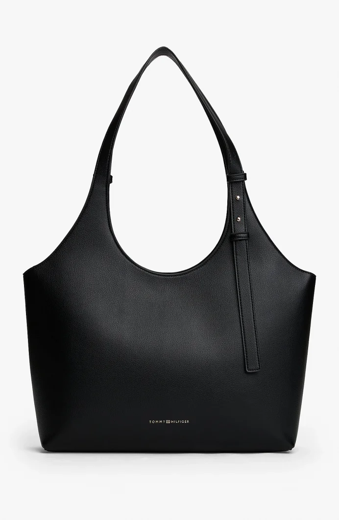 Tommy Hilfiger TH Logolu Kadın Siyah El Çantası AW0AW18232BDS
