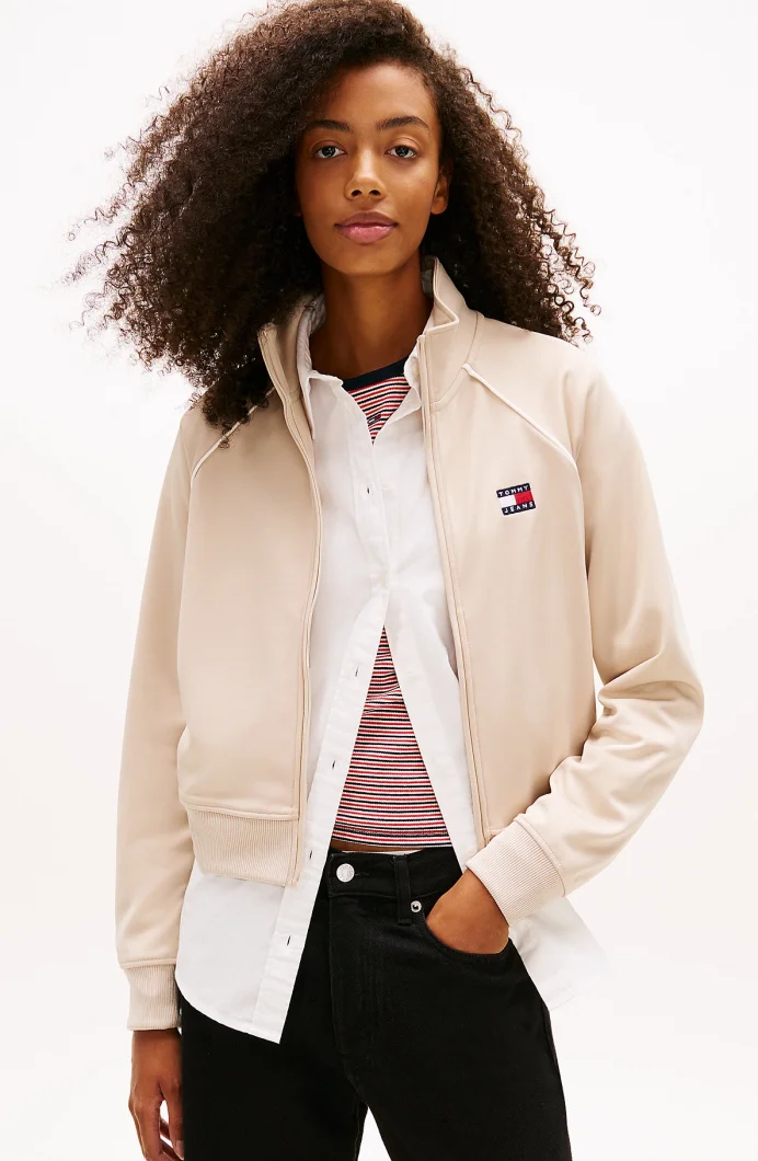 Tommy Hilfiger TJW Amblemli Eşofman Üstü Kadın Bej Sweatshirt DW0DW21930ABY