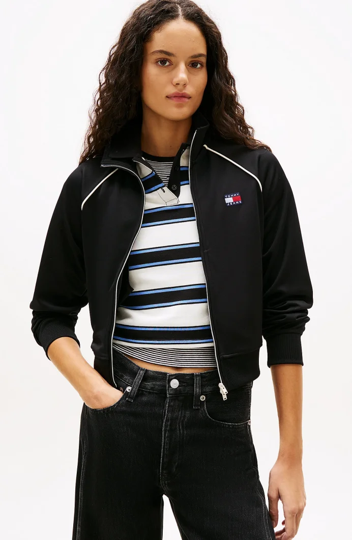 Tommy Hilfiger TJW Amblemli Eşofman Üstü Kadın Siyah Sweatshirt DW0DW21930BDS