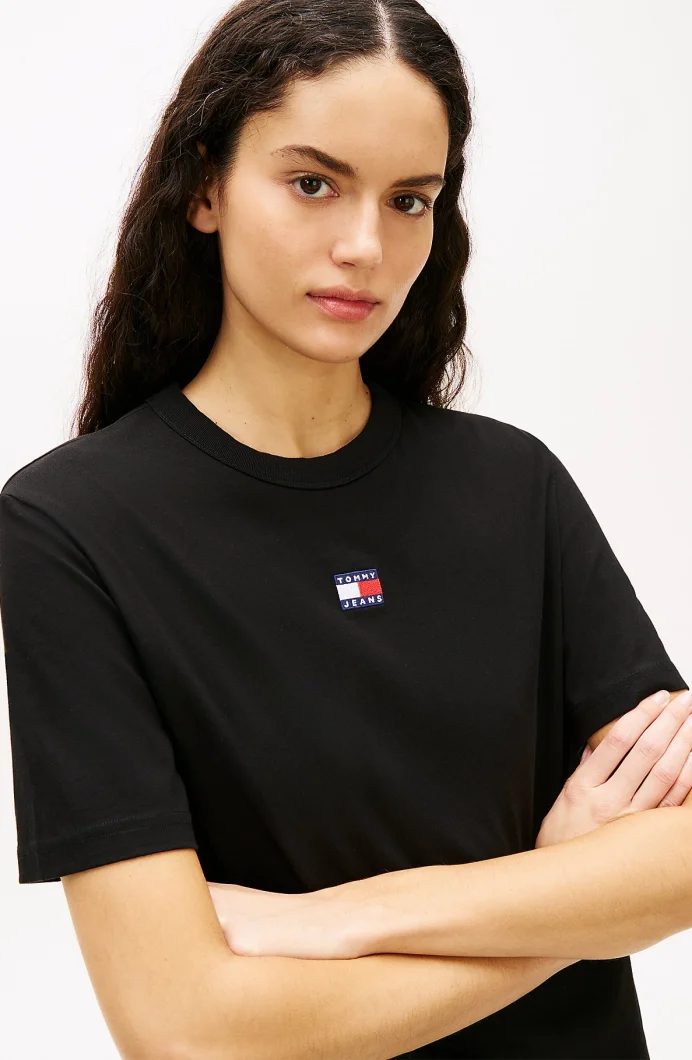 Tommy Hilfiger TJW Armalı Kutu Kesim Kadın Siyah T-shirt DW0DW22202BDS