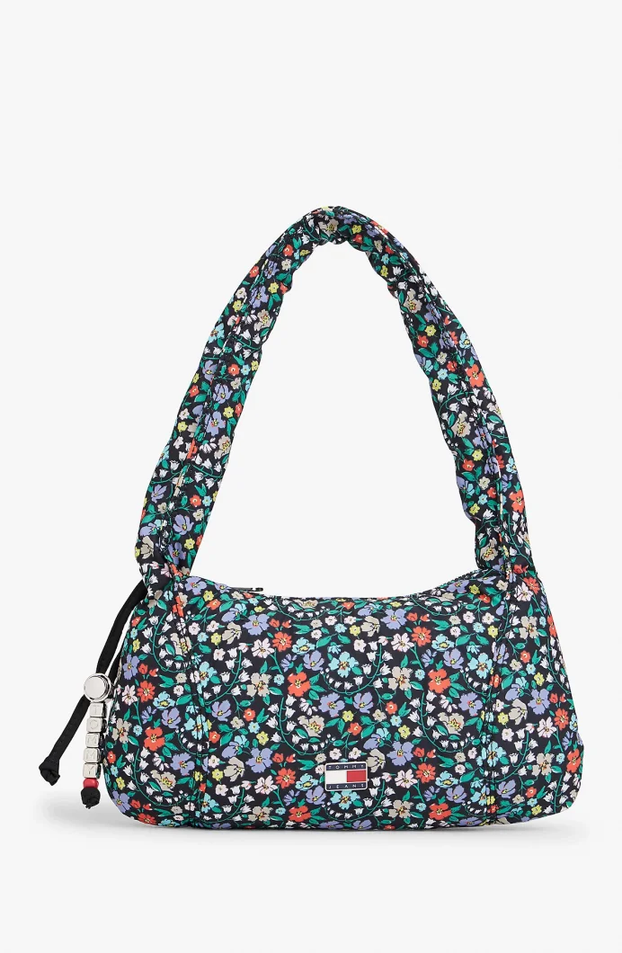 Tommy Hilfiger TJW Casual Çiçekli Omuz Kadın Mavi Omuz Çantası AW0AW180600G3