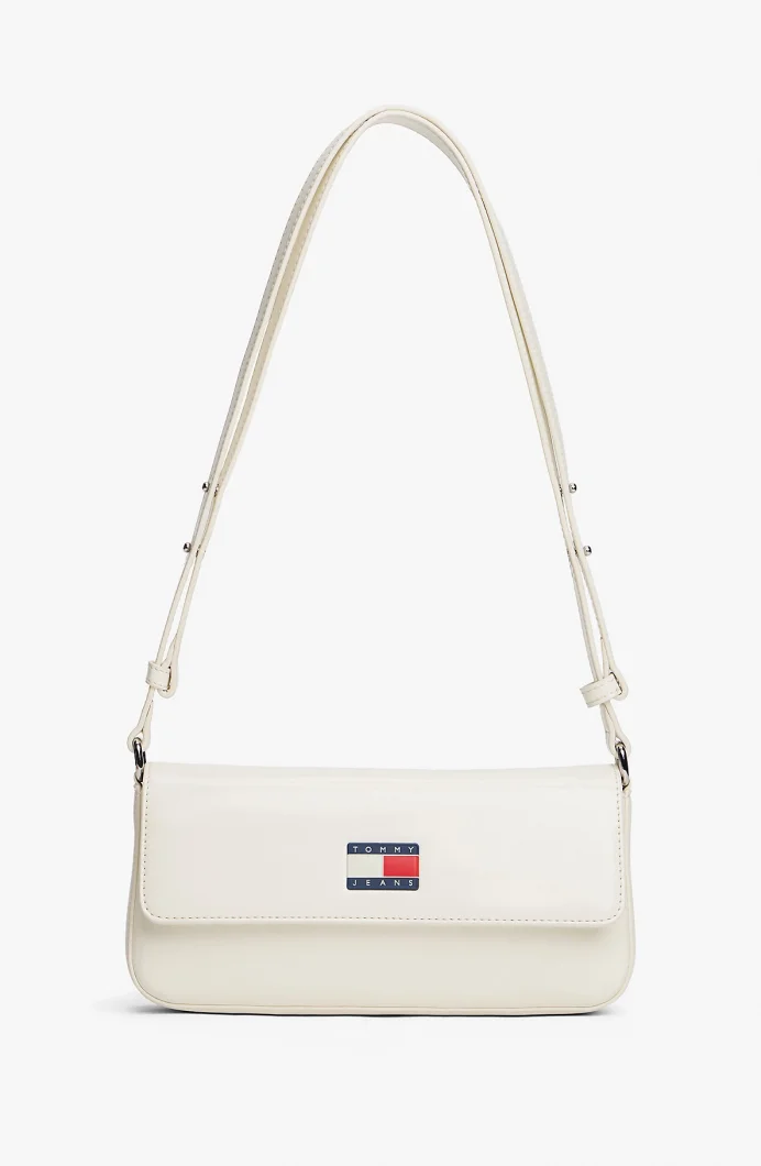 Tommy Hilfiger TJW Must Kapaklı Çapraz Askılı Kadın Beyaz Çapraz Çanta AW0AW18080YBI