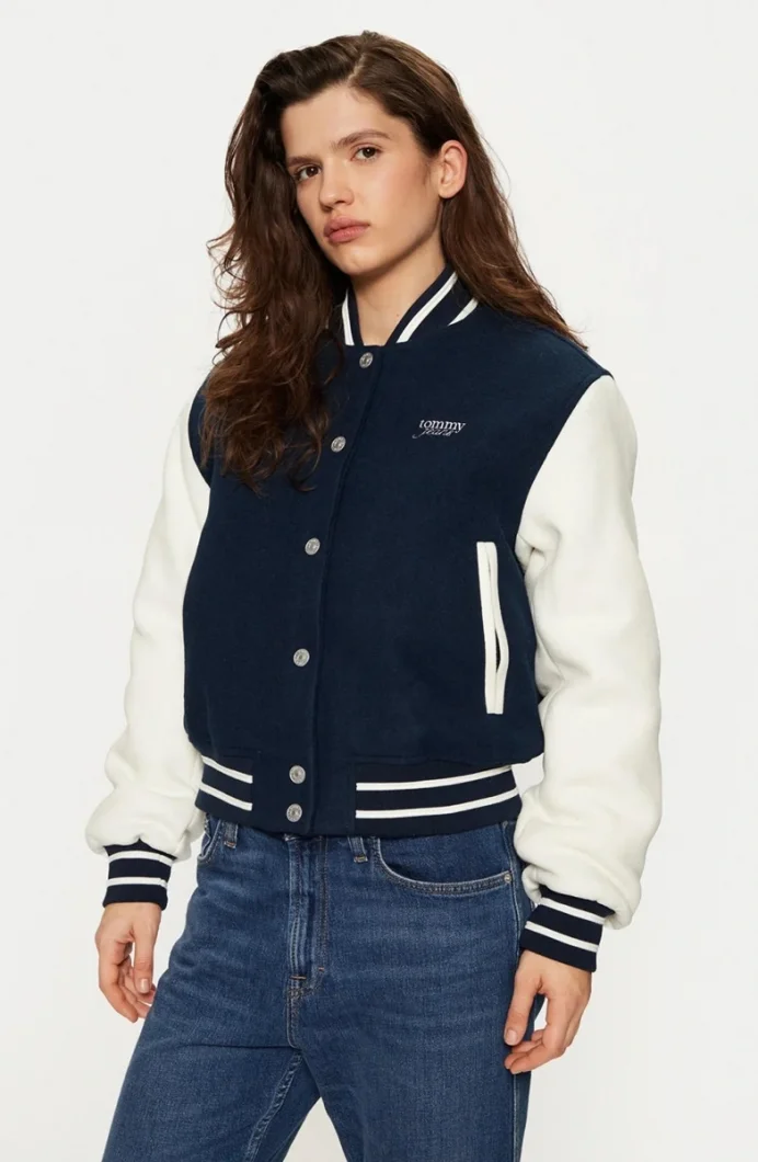 Tommy Hilfiger TJW WOOL VARSITY JACKET EXT Kadın lacivert Ceket DW0DW19320C1G