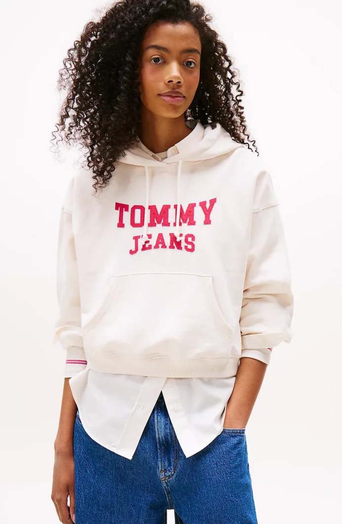 Tommy Hilfiger TJW Kutu Kesim Kısa Kolej Stili Kadın  Sweatshirt  DW0DW21598YBH