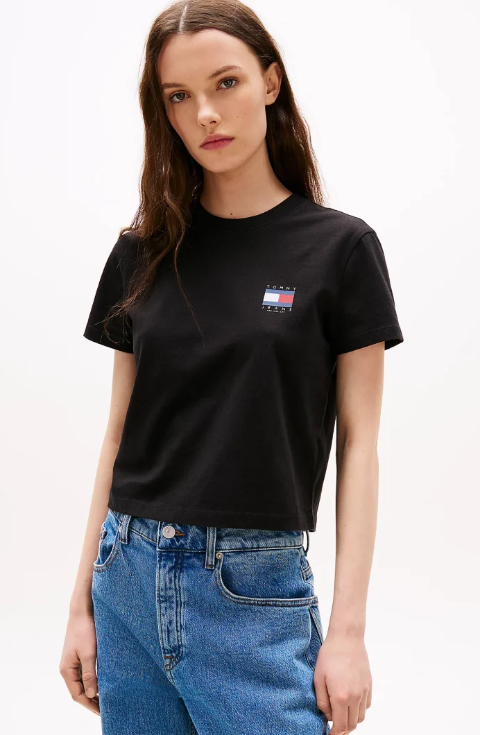 Tommy Hilfiger Americana Kadın Siyah T-shirt DW0DW21423BDS