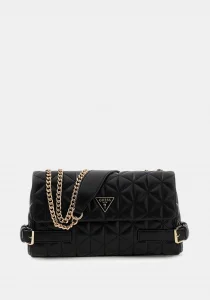 Guess Paisleigh Dönüştürülebilir Çapraz Askılı Kapaklı Kadın Siyah Omuz Çantası HWQG9883210-BLA