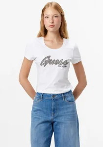 Guess Hot Kadın Beyaz Slim Fit T-Shirt W5YI16J1314-G011