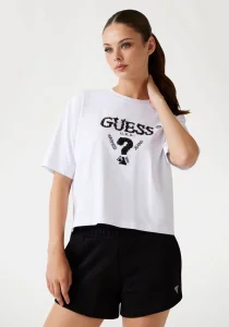 Guess Aurélie Kadın Beyaz Aktif Boxy Fit T-Shirt V4YI06I3Z14-G011
