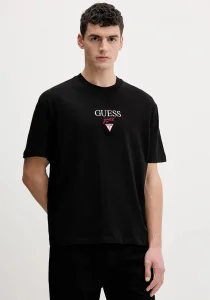 Guess GJ Kısa Kollu Büyük Beden Baker Logolu Erkek Siyah T-shirt M6RI45K8HM0-JBLK
