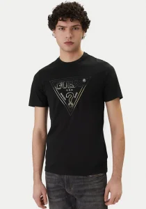 Guess Bisiklet Yaka Kısa Kollu Üçgen HD Çok Renkli Erkek Siyah T-shirt M6GI11K2992-JBLK