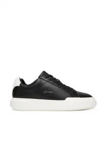 Calvin Klein Chunky Cupsole Bağcıklı Deri Erkek Siyah Sneaker YM0YM01344-06W