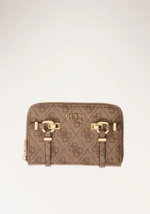 Guess Leona Logolu Orta Boy Fermuarlı Kadın Kahverengi Cüzdan SWSG9917140-LTL