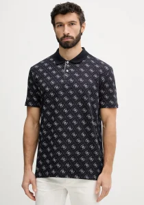 Guess Kısa Kollu Tamamı 4G Jakarlı Polo Yakalı Erkek Lacivert Polo T-shirt M6GP04K3073-FBDB