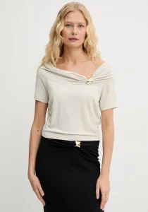 Guess Brigitte Düşük Omuzlu Kadın Krem Bluz  W6GP12K2935-A115