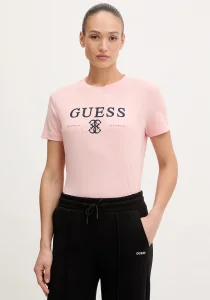 Guess Steffi Bisiklet Yaka Kısa Kollu Kadın Pembe T-shirt V6RI13KD772-C420