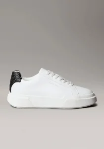 Calvin Klein Chunky Cups Bağcıklı Deri Tamamı Baskılı Kadın Beyaz Sneaker YW0YW02036-01W