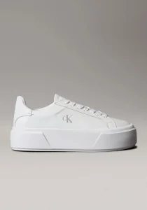 Calvin Klein Flatform Bağcıklı Deri Kadın Beyaz Sneaker YW0YW01928-0K4