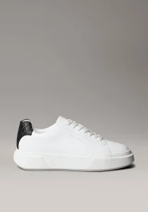 Calvin Klein Chunky Cups Bağcıklı Deri Tamamı Baskılı Kadın Beyaz Sneaker YW0YW02036-01W