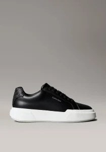 Calvin Klein Chunky Cups Bağcıklı Deri Tamamı Baskılı Kadın Siyah Sneaker YW0YW02036-BEH