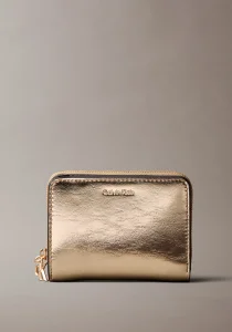 Calvin Klein CK Metalik Kapaklı Fermuarlı Kadın Gold Cüzdan LV04F1103G-3JG