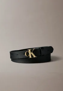 Calvin Klein Fasetli CK Tokalı 25 mm Doku Deri Kadın Siyah Kemer LV04F7060G-YIH