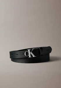 Calvin Klein Fasetli CK Tokalı 25 mm Doku Deri Kadın Siyah Kemer LV04F7060G-YIP