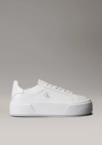 Calvin Klein Flatform Bağcıklı Deri Kadın Beyaz Sneaker YW0YW01928-0K4