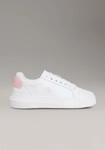 Calvin Klein Kadın Kalın Tabanlı Arma Detaylı Deri Beyaz Sneaker YW0YW01846-0LD