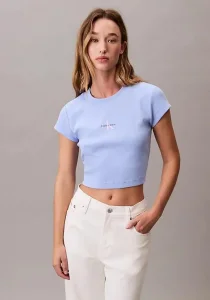 Calvin Klein Rib Kadın Mavi T-shirt LV047AB802-7ZQ