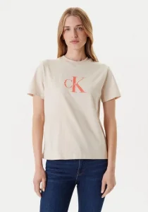 Calvin Klein Standard Logo Kadın Beyaz T-shirt  LV047B865G-C7P