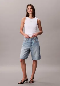 Calvin Klein Kadın Etiketli Pamuklu Fitilli Beyaz Atlet LV047C201G-YAA