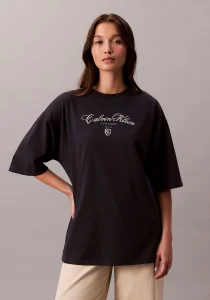 Calvin Klein Kısa Kollu Oversize CK NY Kadın Mavi T-shirt LV047E232G-VEK