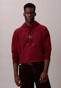 Calvin Klein Premium Penye Mikro Monologolu Erkek Kırmızı Sweatshirt LV04RC281G-WCV
