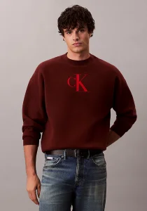 Calvin Klein Uzun Kollu Pamuklu Kaşmir 3D Logolu Bisiklet Yaka Erkek Kırmızı Kazak LV04RD305G-XWI