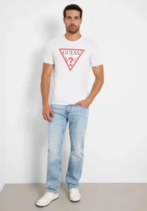 Guess Original Logo Erkek Beyaz Slim Fit T-Shirt M2YI71I3Z14-G011