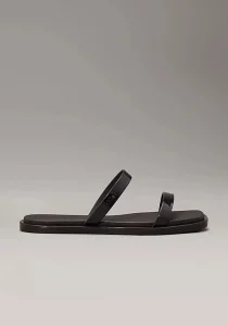 Calvin Klein DOUBLE BAR SLIDE - JELLY Kadın  Terlik HW0HW02417-BEH