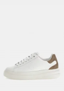 Guess Elbina Kadın Ekru Deri Sneaker FLJELBFAL12-WHBEI